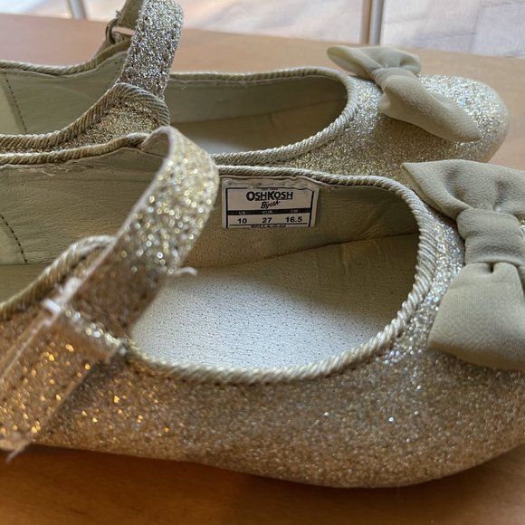 OshKosh Gold Glitter Shoes Toddler Girl Size 10 - Picture 2 of 5